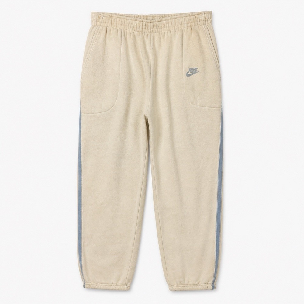 Vintage Nike Sportswear Sweatpants Women's S/M Cream USA Made Blue Stripe 80s 90